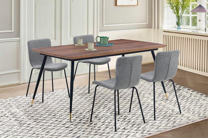 Armen Living - Messina and Gillian Light Gray Fabric 5 Piece Rectangular Dining Set - SETMSDICH5C veiw 8