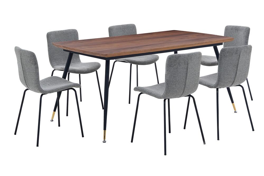 Armen Living - Messina and Gillian Light Gray Fabric 7 Piece Rectangular Dining Set - SETMSDICH7C veiw 1