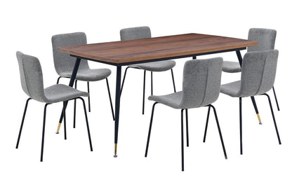 Armen Living - Messina and Gillian Light Gray Fabric 7 Piece Rectangular Dining Set - SETMSDICH7C veiw 1