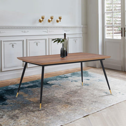Armen Living - Messina Modern Walnut and Metal Dining Room Table - LCMSDIWA veiw 6