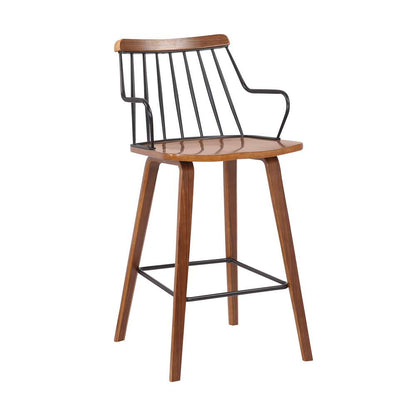 Armen Living - Micah Walnut and Metal Modern 26in Counter Height Bar Stool - LCMIBAWA26 veiw 1