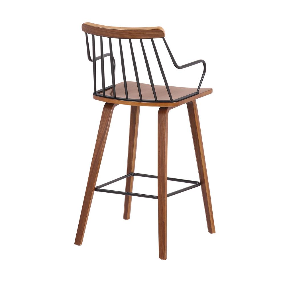 Armen Living - Micah Walnut and Metal Modern 26in Counter Height Bar Stool - LCMIBAWA26 veiw 4