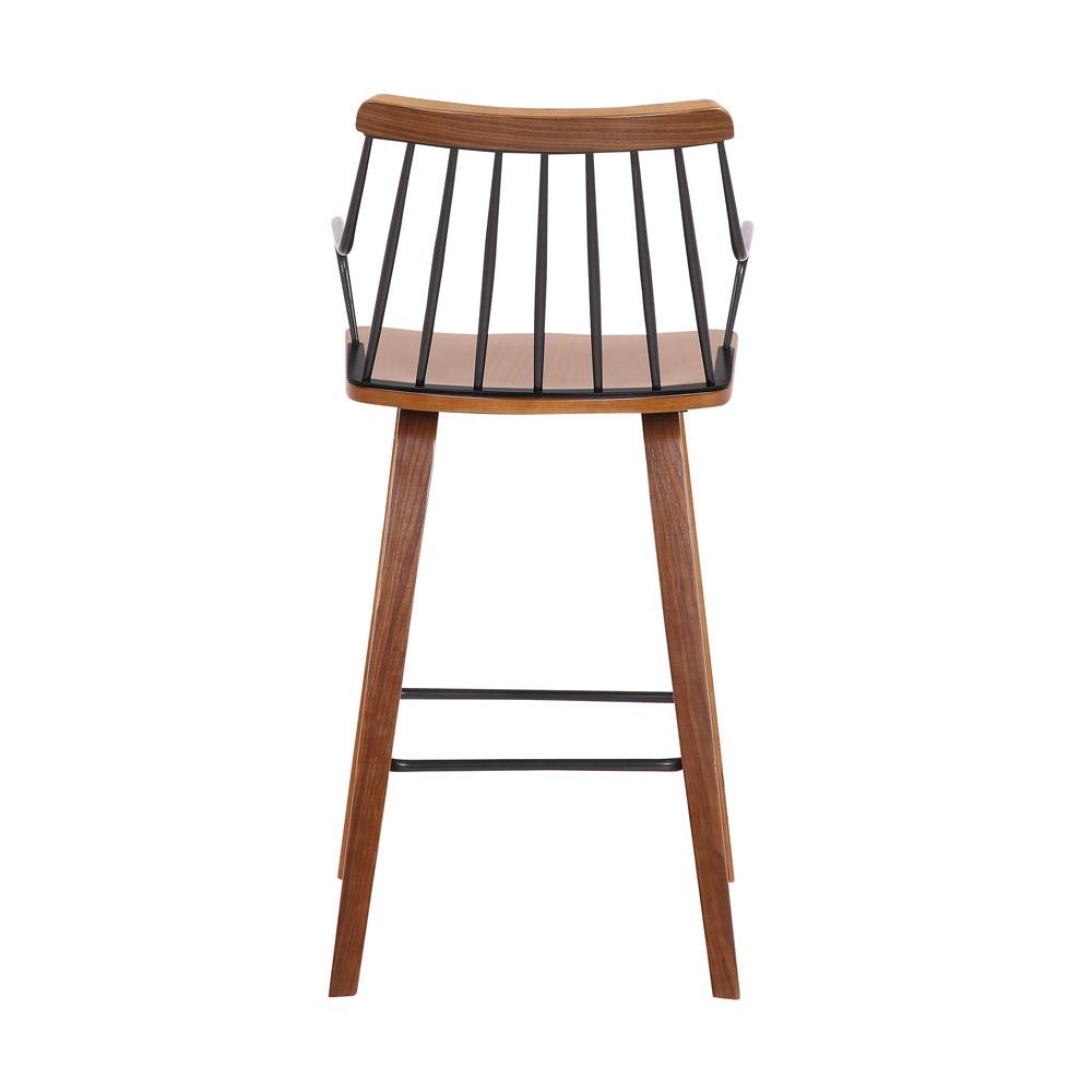 Armen Living - Micah Walnut and Metal Modern 26in Counter Height Bar Stool - LCMIBAWA26 veiw 5