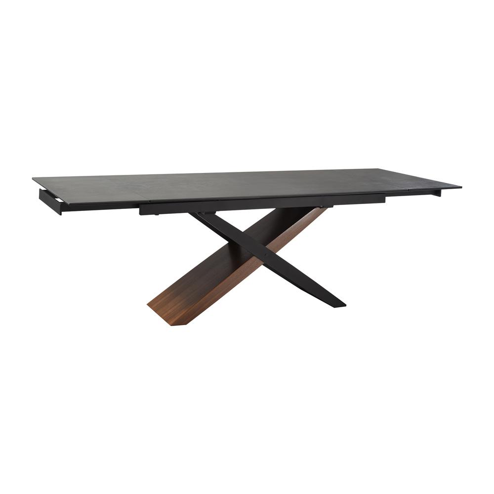 Armen Living - Milena Extendable Dining Table in Stone and Wood - LCMIDIWASH veiw 1