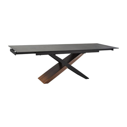Armen Living - Milena Extendable Dining Table in Stone and Wood - LCMIDIWASH veiw 1