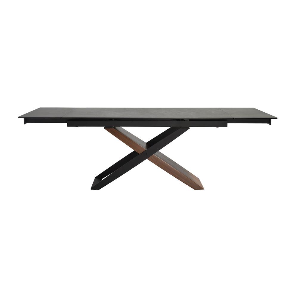 Armen Living - Milena Extendable Dining Table in Stone and Wood - LCMIDIWASH veiw 2