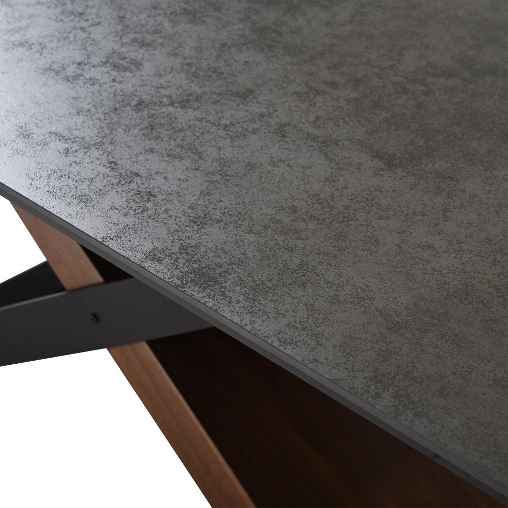 Armen Living - Milena Extendable Dining Table in Stone and Wood - LCMIDIWASH veiw 6