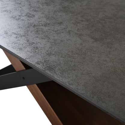 Armen Living - Milena Extendable Dining Table in Stone and Wood - LCMIDIWASH veiw 6