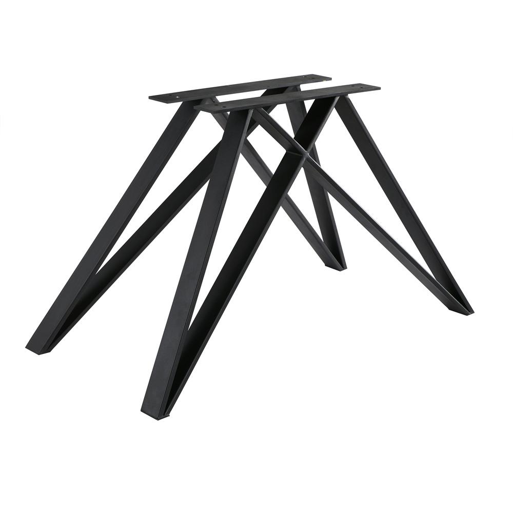 Armen Living - Modena Contemporary Dining Table in Matte Black Finish and Walnut Wood Top - LCMNDIWABL veiw 4