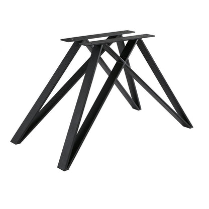 Armen Living - Modena Contemporary Dining Table in Matte Black Finish and Walnut Wood Top - LCMNDIWABL veiw 4