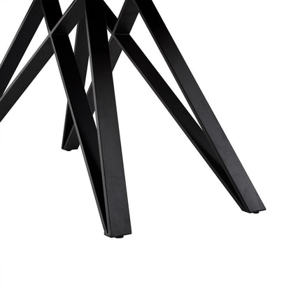 Armen Living - Modena Contemporary Dining Table in Matte Black Finish and Walnut Wood Top - LCMNDIWABL veiw 6