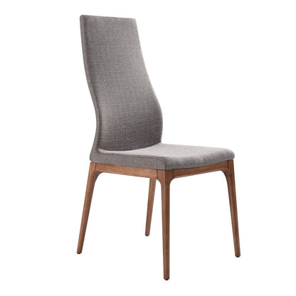Armen Living - Modena Parker 5 Piece Dining Set with Gray Fabric Chairs - SETMOPK5GB veiw 2