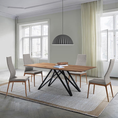 Armen Living - Modena Parker 5 Piece Dining Set with Gray Fabric Chairs - SETMOPK5GB veiw 8