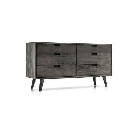 Armen Living - Mohave Mid-Century Tundra Gray Acacia 6 Drawer Dresser - LCMODRTG - CLOSEOUT veiw 2