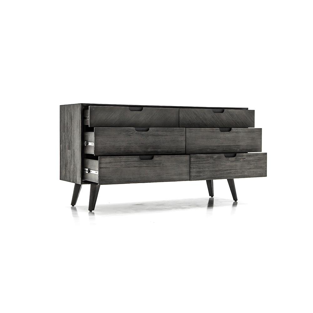 Armen Living - Mohave Mid-Century Tundra Gray Acacia 6 Drawer Dresser - LCMODRTG - CLOSEOUT veiw 3