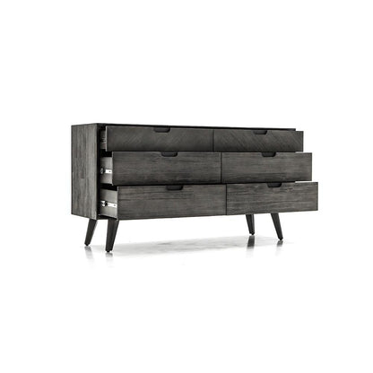 Armen Living - Mohave Mid-Century Tundra Gray Acacia 6 Drawer Dresser - LCMODRTG - CLOSEOUT veiw 3