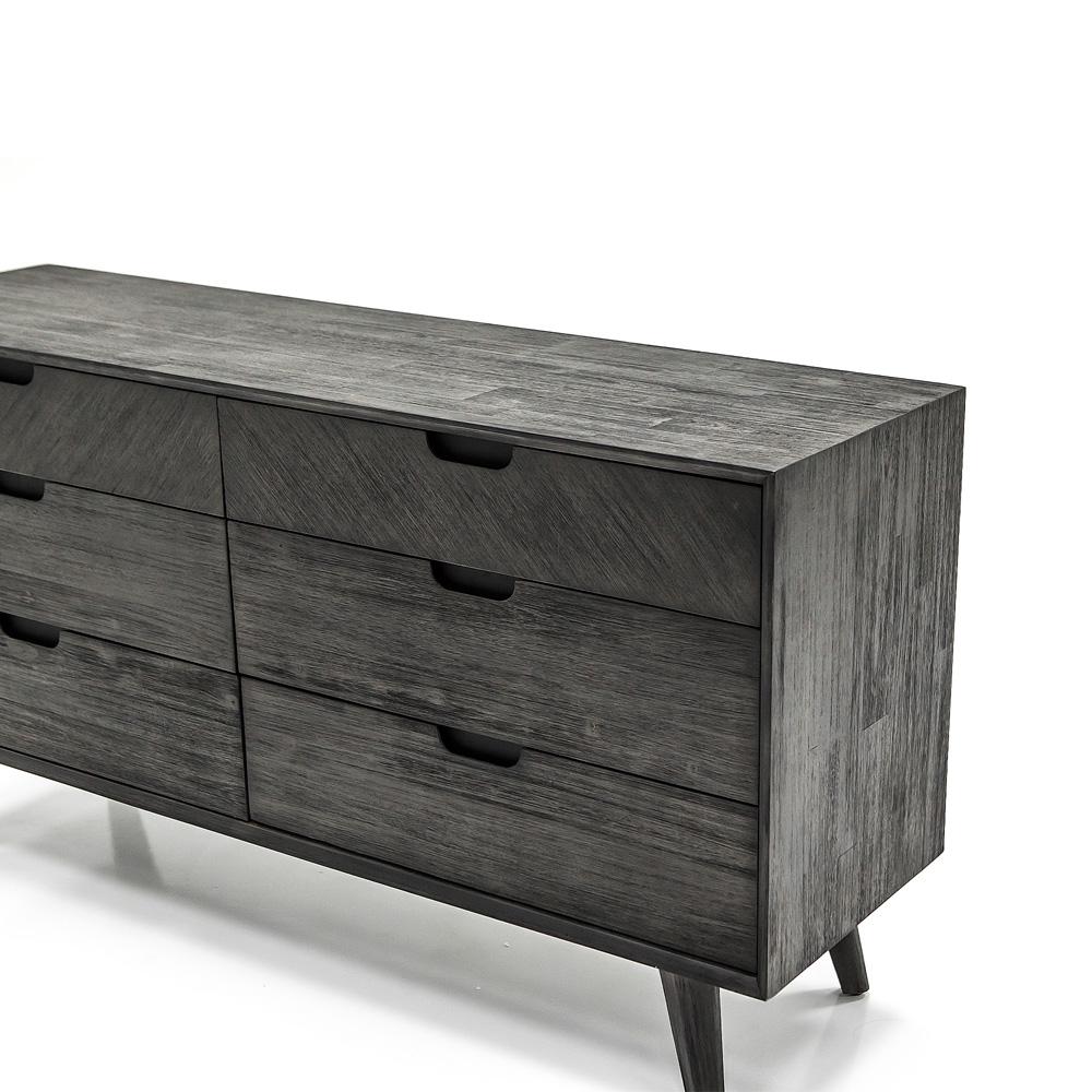 Armen Living - Mohave Mid-Century Tundra Gray Acacia 6 Drawer Dresser - LCMODRTG - CLOSEOUT veiw 5