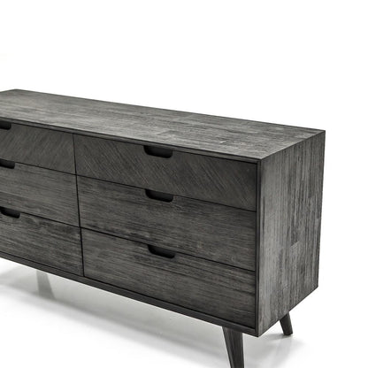 Armen Living - Mohave Mid-Century Tundra Gray Acacia 6 Drawer Dresser - LCMODRTG - CLOSEOUT veiw 5