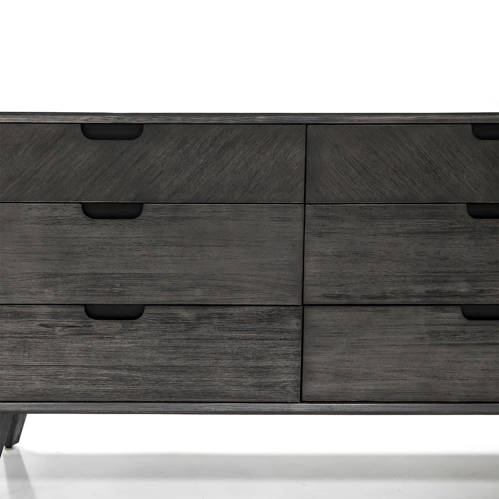 Armen Living - Mohave Mid-Century Tundra Gray Acacia 6 Drawer Dresser - LCMODRTG - CLOSEOUT veiw 7