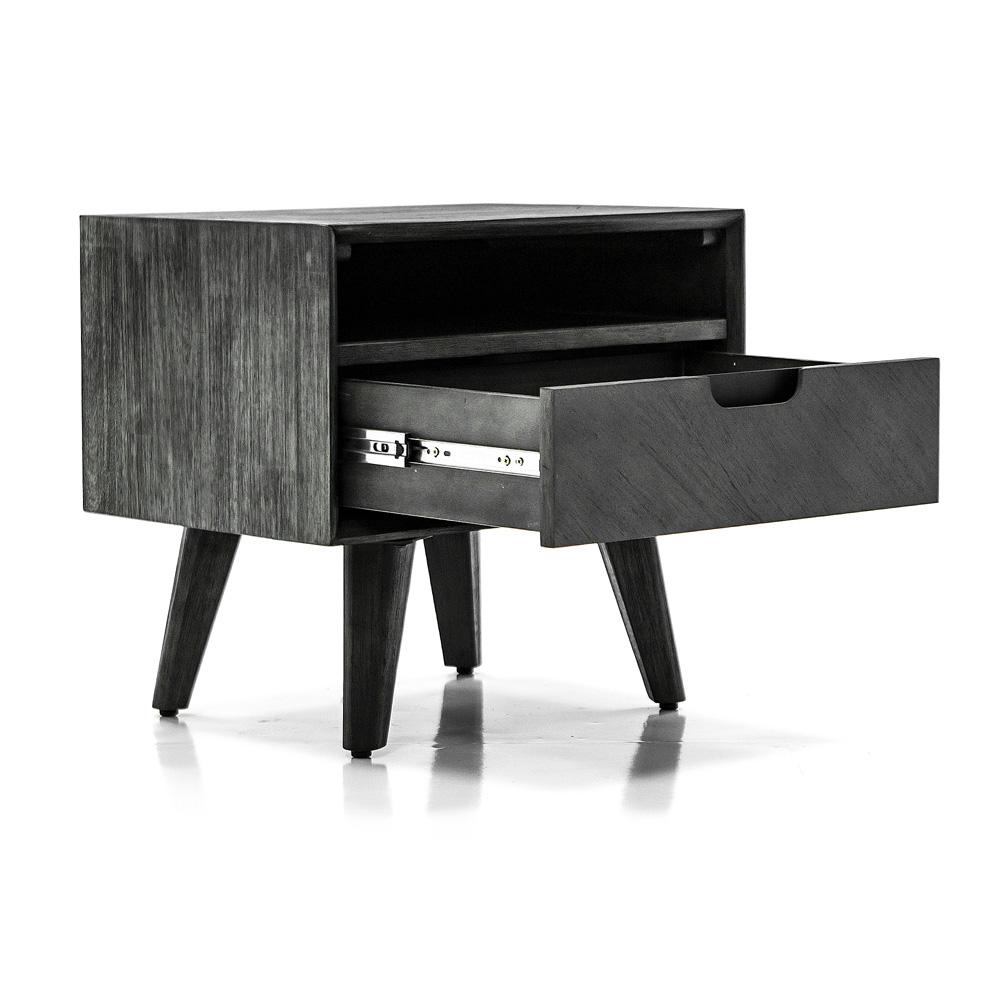 Armen Living - Mohave Mid-Century Tundra Gray Acacia Single Drawer Night Stand - LCMOLATG - CLOSEOUT veiw 3