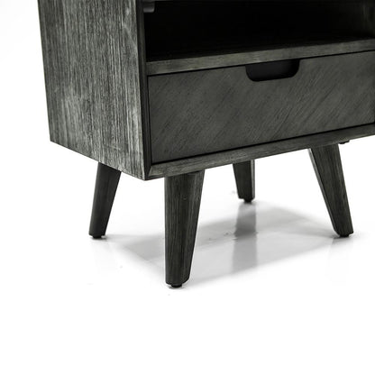 Armen Living - Mohave Mid-Century Tundra Gray Acacia Single Drawer Night Stand - LCMOLATG - CLOSEOUT veiw 5