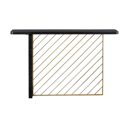 Armen Living - Monaco Black Wood Console Table with Antique Brass Accent - LCMOCNBL veiw 2