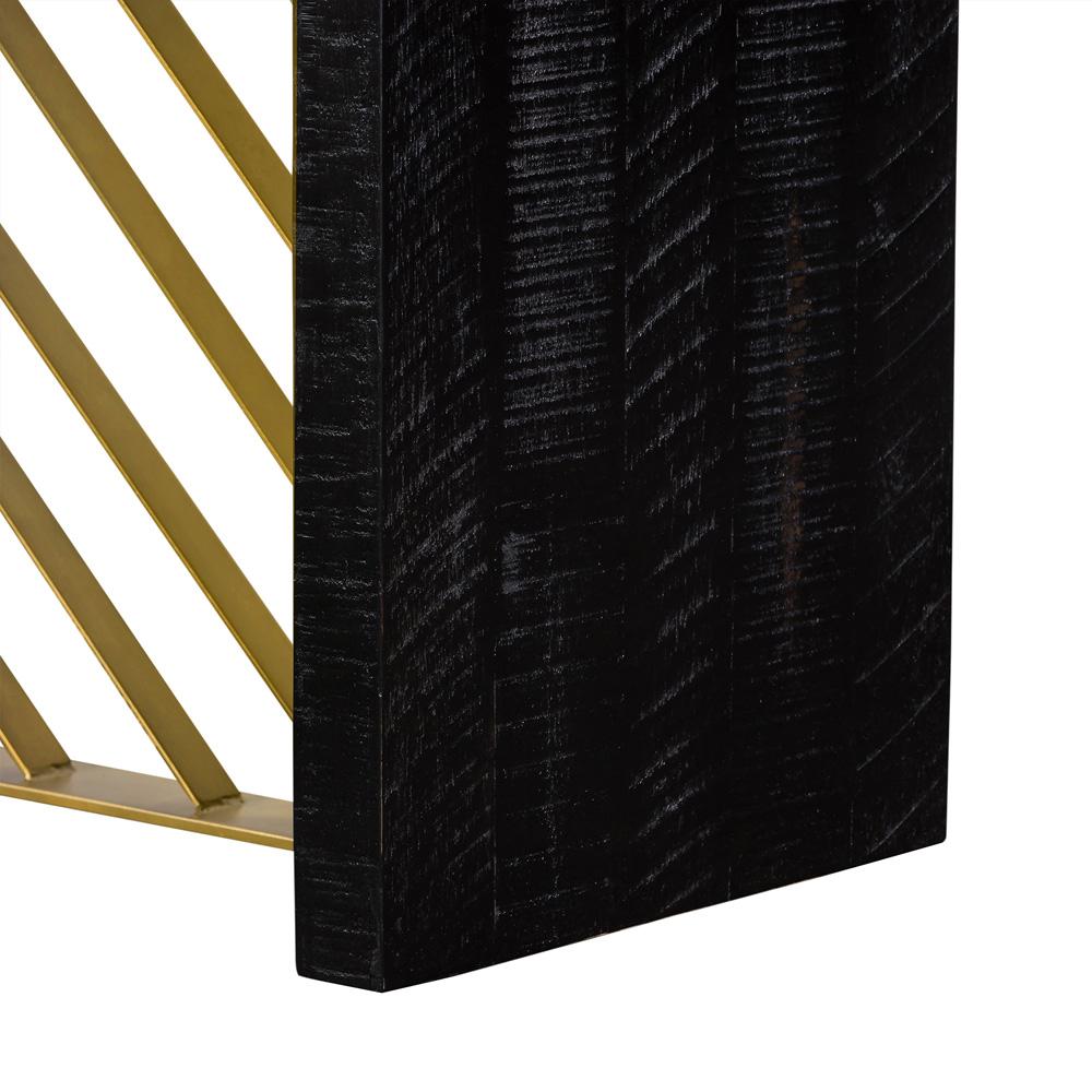Armen Living - Monaco Black Wood Console Table with Antique Brass Accent - LCMOCNBL veiw 4