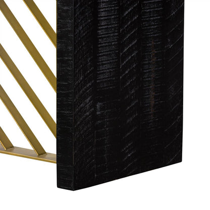 Armen Living - Monaco Black Wood Console Table with Antique Brass Accent - LCMOCNBL veiw 4