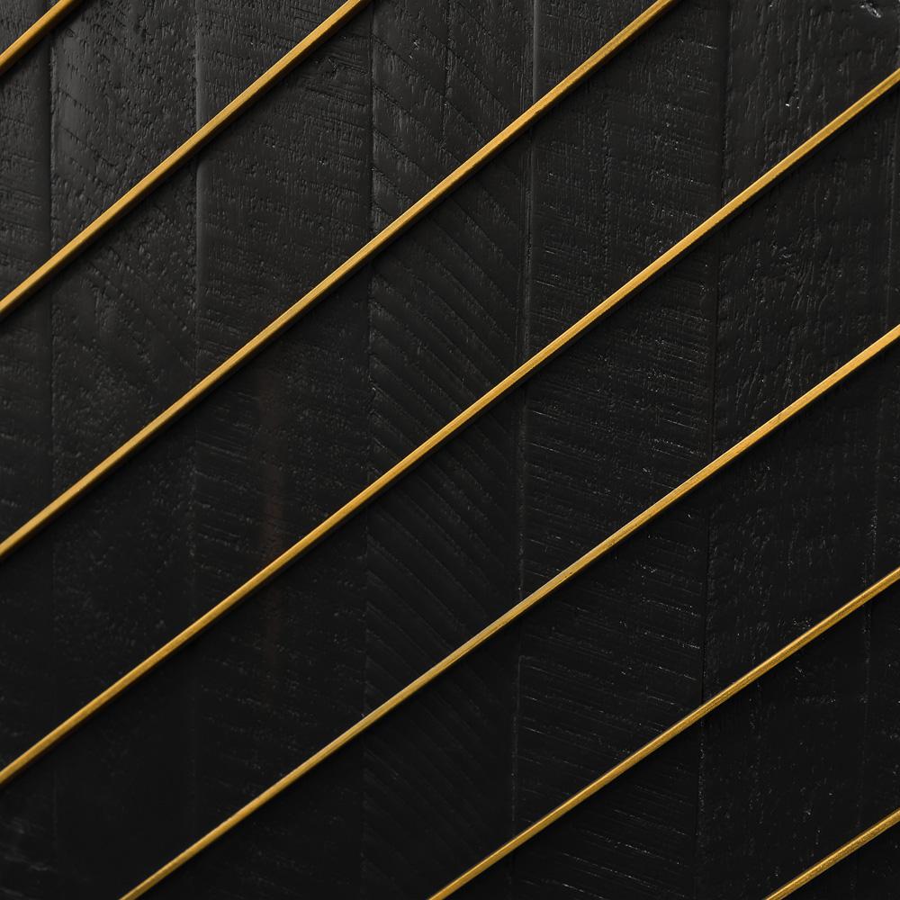 Armen Living - Monaco Rectangular Black Wood Sideboard with Antique Brass Accent - LCMOBUBL veiw 5