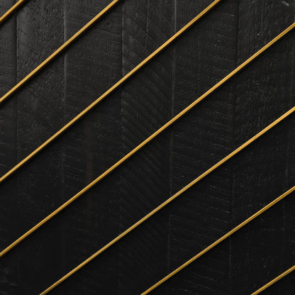 Armen Living - Monaco Rectangular Black Wood Sideboard with Antique Brass Accent - LCMOBUBL veiw 5