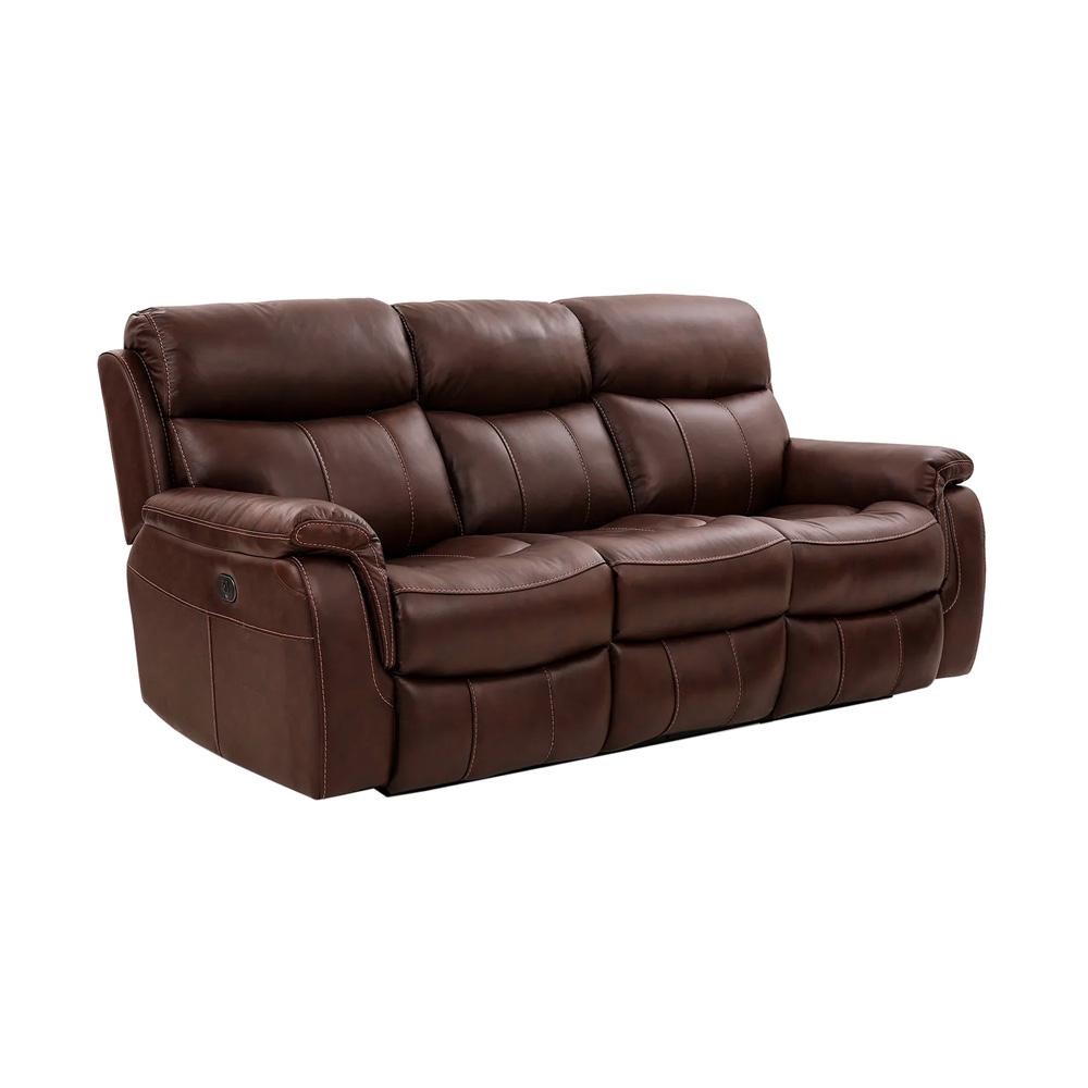 Armen Living - Montague Dual Power Reclining 2 Piece Sofa and Recliner Set in Genuine Brown Leather - SETMNBR2PC veiw 2