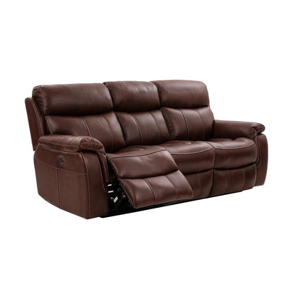 Armen Living - Montague Dual Power Reclining 2 Piece Sofa and Recliner Set in Genuine Brown Leather - SETMNBR2PC veiw 3