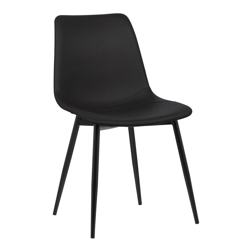Armen Living  - Monte Contemporary Dining Chair in Black Faux Leather with Black Powder Coated Metal Legs - LCMOCHBLACK veiw 1