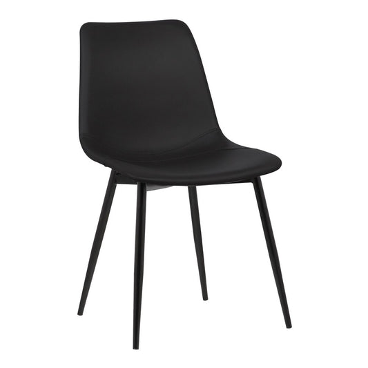 Armen Living  - Monte Contemporary Dining Chair in Black Faux Leather with Black Powder Coated Metal Legs - LCMOCHBLACK veiw 1