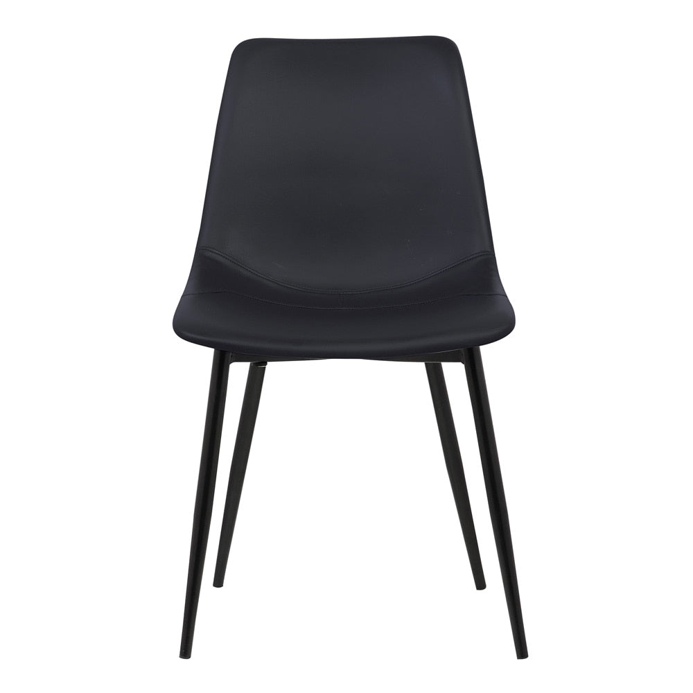 Armen Living  - Monte Contemporary Dining Chair in Black Faux Leather with Black Powder Coated Metal Legs - LCMOCHBLACK veiw 2