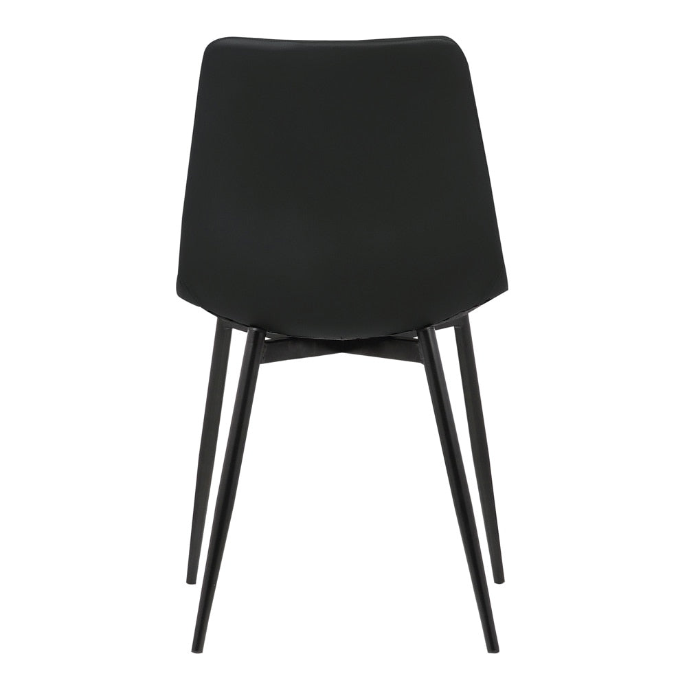 Armen Living  - Monte Contemporary Dining Chair in Black Faux Leather with Black Powder Coated Metal Legs - LCMOCHBLACK veiw 4