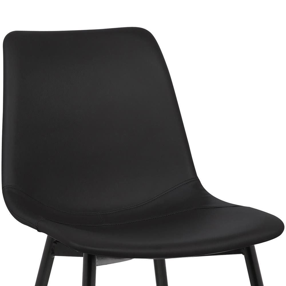 Armen Living  - Monte Contemporary Dining Chair in Black Faux Leather with Black Powder Coated Metal Legs - LCMOCHBLACK veiw 5
