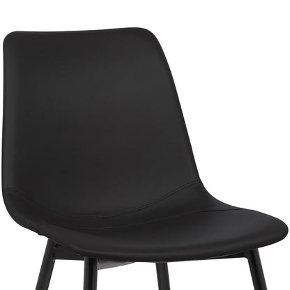 Armen Living  - Monte Contemporary Dining Chair in Black Faux Leather with Black Powder Coated Metal Legs - LCMOCHBLACK veiw 5