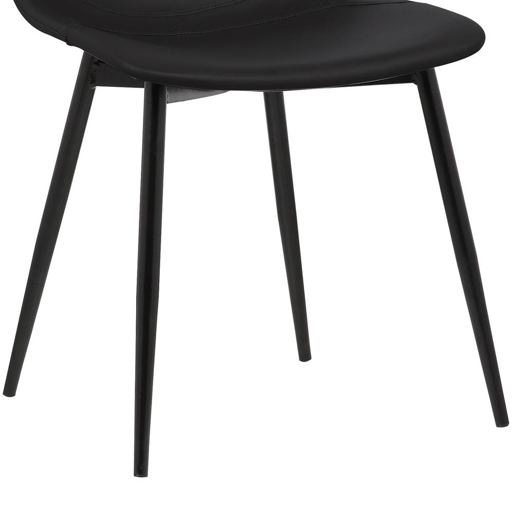Armen Living  - Monte Contemporary Dining Chair in Black Faux Leather with Black Powder Coated Metal Legs - LCMOCHBLACK veiw 6