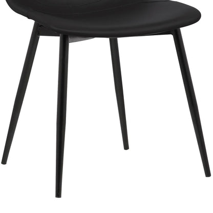 Armen Living  - Monte Contemporary Dining Chair in Black Faux Leather with Black Powder Coated Metal Legs - LCMOCHBLACK veiw 6