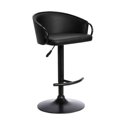 Armen Living - Montego Adjustable Black Faux Leather Swivel Barstool in Black Powder Coated Finish - LCMGBABLBL veiw 1