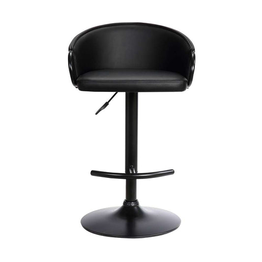 Armen Living - Montego Adjustable Black Faux Leather Swivel Barstool in Black Powder Coated Finish - LCMGBABLBL veiw 2