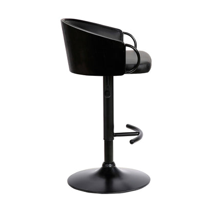 Armen Living - Montego Adjustable Black Faux Leather Swivel Barstool in Black Powder Coated Finish - LCMGBABLBL veiw 3
