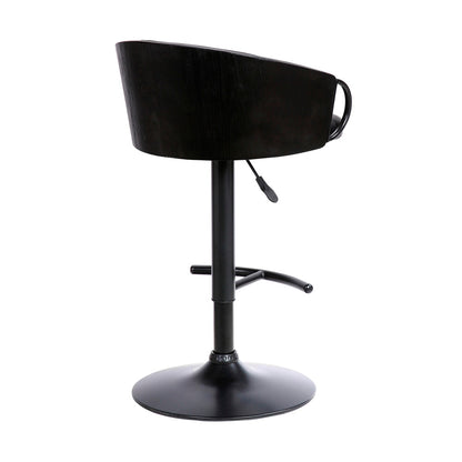 Armen Living - Montego Adjustable Black Faux Leather Swivel Barstool in Black Powder Coated Finish - LCMGBABLBL veiw 4