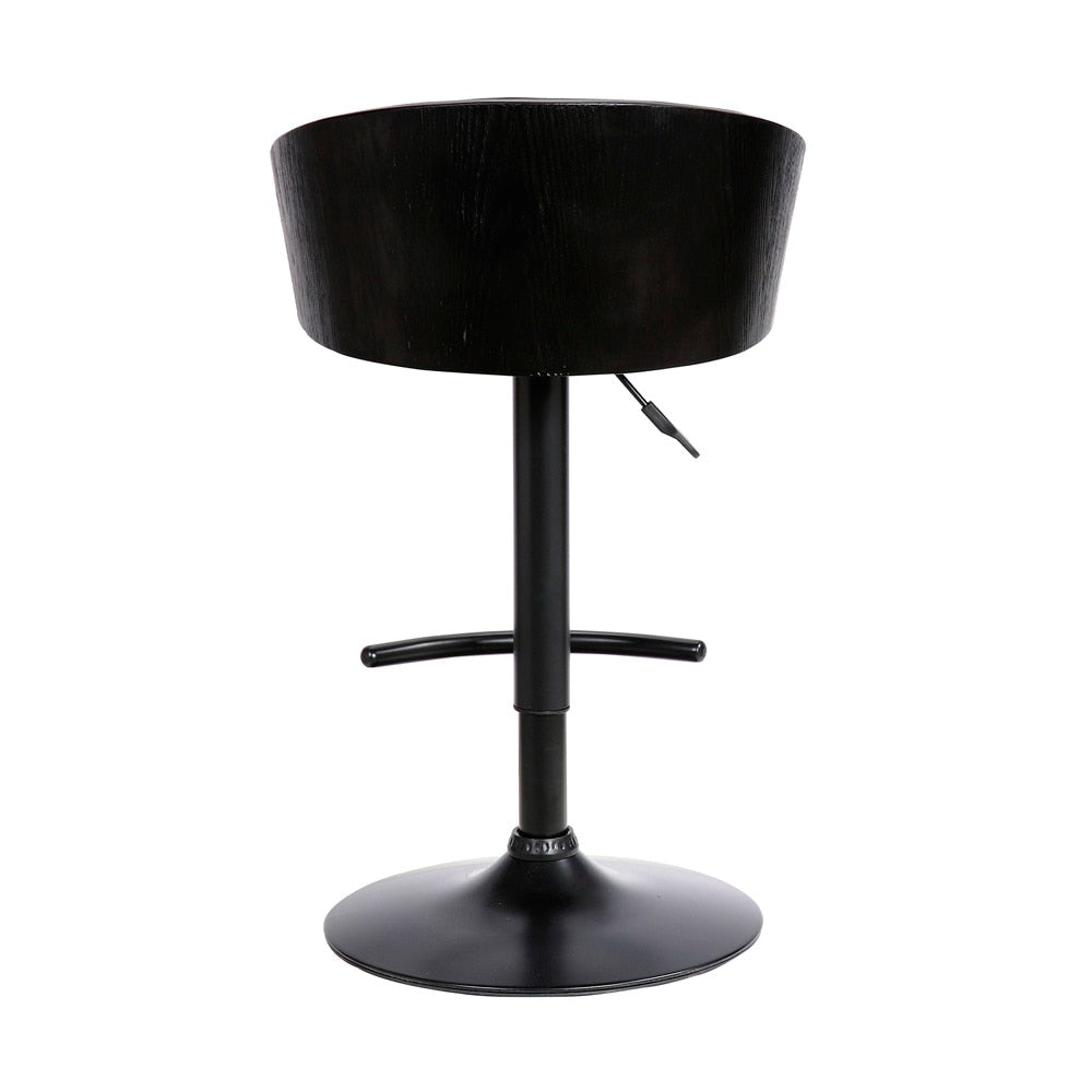 Armen Living - Montego Adjustable Black Faux Leather Swivel Barstool in Black Powder Coated Finish - LCMGBABLBL veiw 5