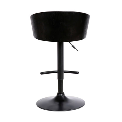 Armen Living - Montego Adjustable Black Faux Leather Swivel Barstool in Black Powder Coated Finish - LCMGBABLBL veiw 5
