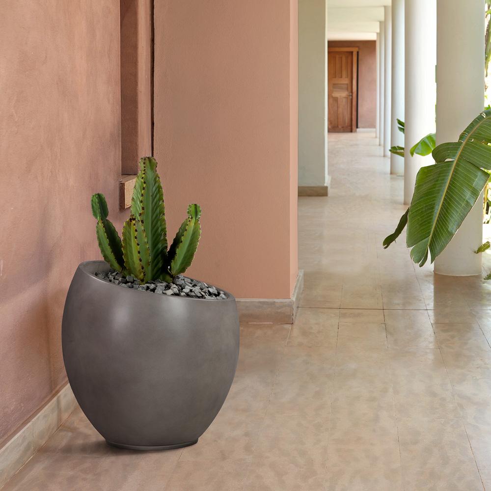 Armen Living - Moonstone Medium Indoor or Outdoor Planter in Grey Concrete - LCMHSMPLGR veiw 6