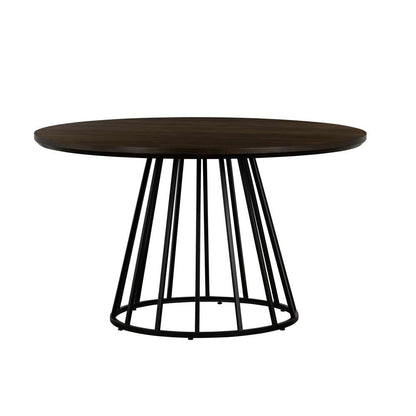 Armen Living - Motion Oak and Metal Round Dining Table - LCMTDIOA veiw 1