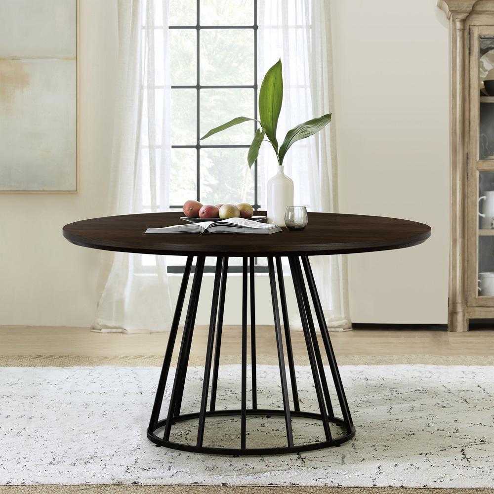 Armen Living - Motion Oak and Metal Round Dining Table - LCMTDIOA veiw 7