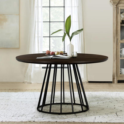 Armen Living - Motion Oak and Metal Round Dining Table - LCMTDIOA veiw 7